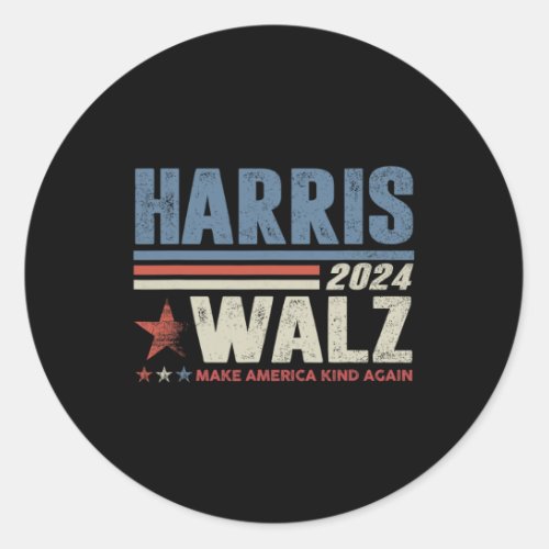 Waltz 2024 Election Kamala Harris Tim Waltz 2024 1 Classic Round Sticker