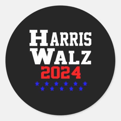 Waltz 2024 Election Kamala Harris Tim Waltz 2024 1 Classic Round Sticker