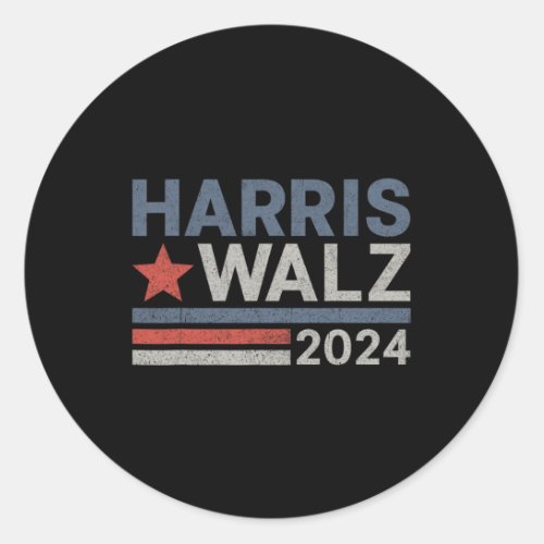 Waltz 2024 Election Kamala Harris Tim Waltz 2024 1 Classic Round Sticker