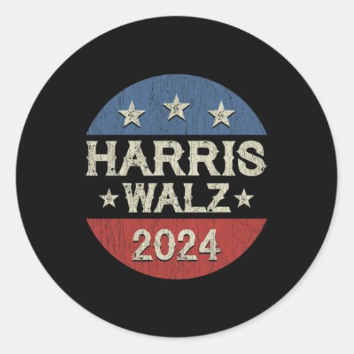 Waltz 2024 Election Kamala Harris Tim Waltz 2024 1 Classic Round Sticker