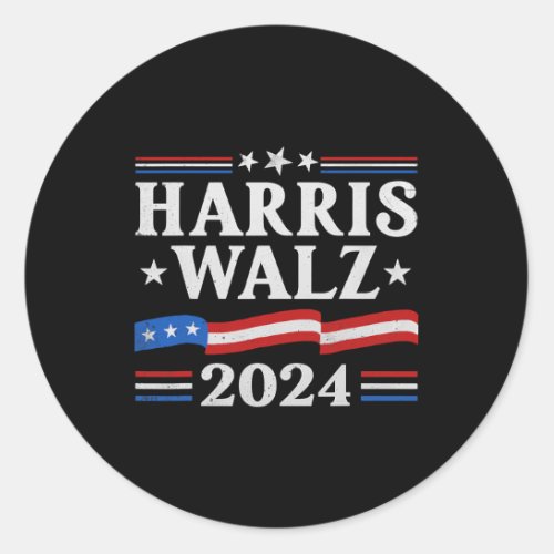 Waltz 2024 Election Kamala Harris Tim Waltz 2024 2 Classic Round Sticker