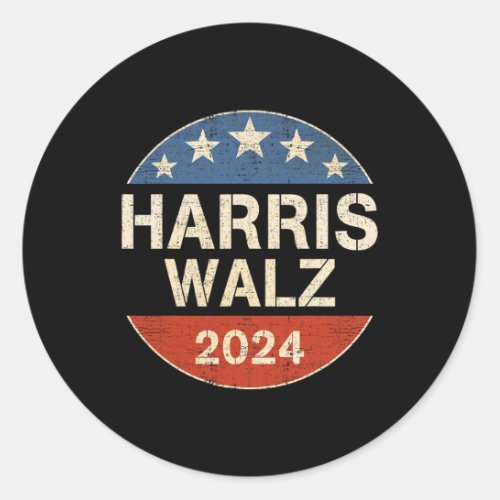 Waltz 2024 Election Kamala Harris Tim Waltz 2024 2 Classic Round Sticker