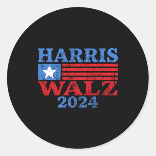 Waltz 2024 Election Kamala Harris Tim Waltz 2024 3 Classic Round Sticker