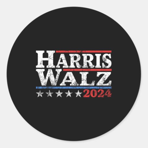 Waltz 2024 Election Kamala Harris Tim Waltz 2024 3 Classic Round Sticker