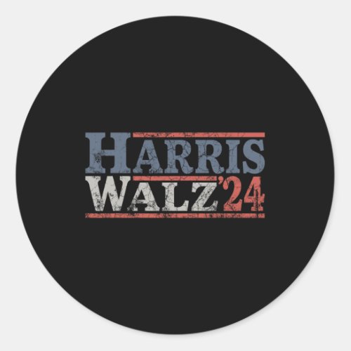 Waltz 2024 Election Kamala Harris Tim Waltz 2024 4 Classic Round Sticker