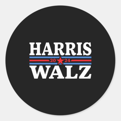 Waltz 2024 Election Kamala Harris Tim Waltz 2024 4 Classic Round Sticker