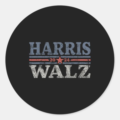 Waltz 2024 Election Kamala Harris Tim Waltz 2024 4 Classic Round Sticker