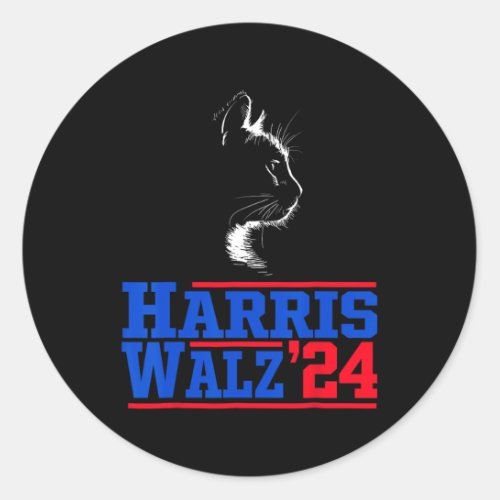 Waltz 2024 Election Kamala Harris Tim Waltz 2024 4 Classic Round Sticker