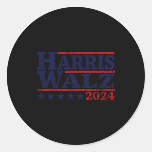 Waltz 2024 Election Kamala Harris Tim Waltz 2024 4 Classic Round Sticker