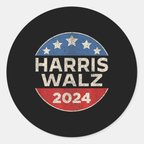 Waltz 2024 Election Kamala Harris Tim Waltz 2024 5 Classic Round Sticker