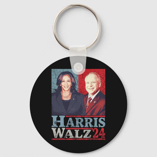 Waltz 2024 Election Kamala Harris Tim Waltz 2024 5 Keychain (Front)