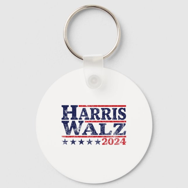Waltz 2024 Election Kamala Harris Tim Waltz 2024 6 Keychain (Front)