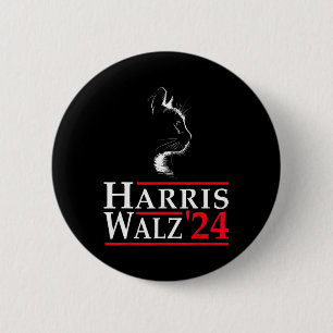 Waltz 2024 Funny Cat Vote For Kamala Harris Tim Wa Button