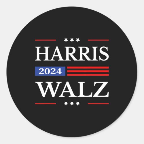 Waltz 2024 Kamala Harris 2024 Tim Waltz 2024 Usa F Classic Round Sticker