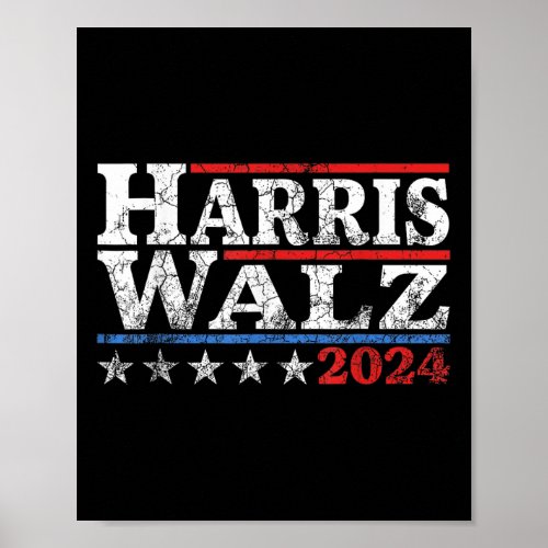 Waltz_2024 Retro Stripe Kamala Harris Tim Waltz_24 Poster