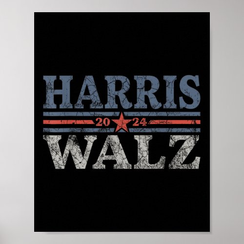 Waltz_2024 Retro Stripe Kamala Harris Tim Waltz_24 Poster