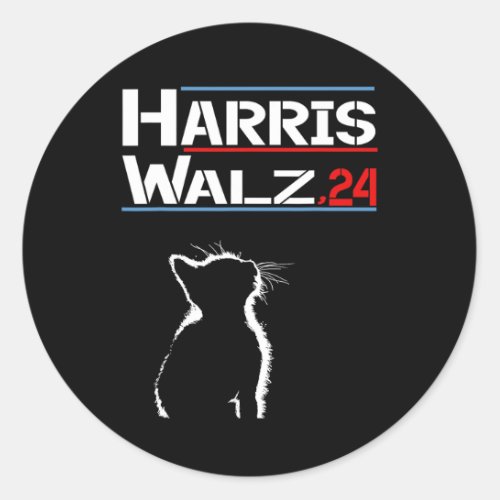 Waltz 2024 Walz President America Election Cat  Classic Round Sticker