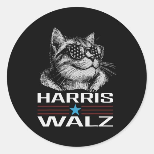 Waltz Go Kamala Harris Tim WAlzheimer 2024 Cat Lad Classic Round Sticker