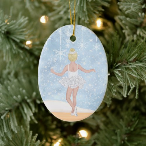 Waltz of Snowflakes Nutcracker Ballet Christmas Ceramic Ornament