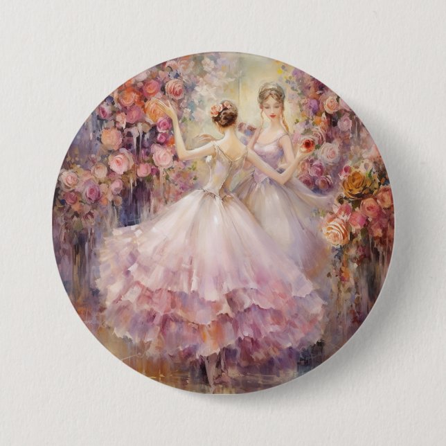 Waltz of the Flowers Nutcracker Ballet Button (Front)