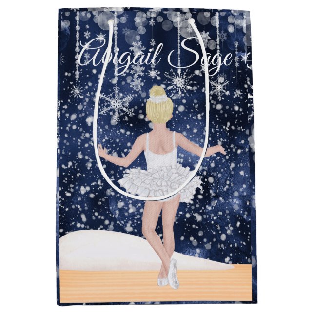 Waltz of the Snowflakes the Nutcracker Ballet Medium Gift Bag (Front)