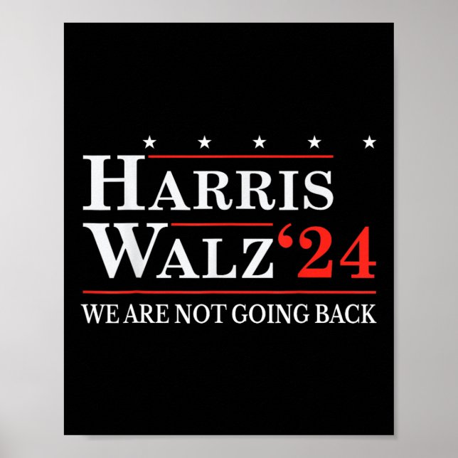 Waltz We Are Not Going Back Kamala Harris 2024 2  Poster (Front)