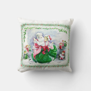 Waltzing Santa & Mrs. Claus Pillow