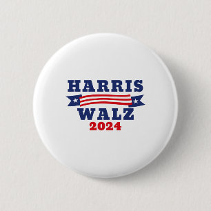 Walz 2024 American Flag Kamala Harris Tim Waltz 20 Button