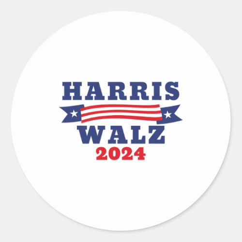 Walz 2024 American Flag Kamala Harris Tim Waltz 20 Classic Round Sticker