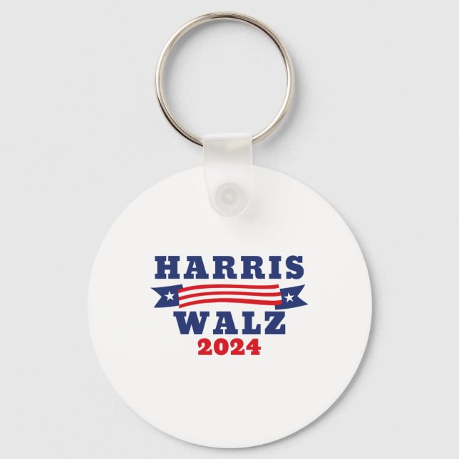 Walz 2024 American Flag Kamala Harris Tim Waltz 20 Keychain (Front)