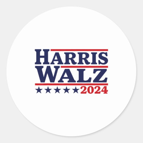 Walz 2024 Election Kamala Harris Tim Waltz 2024 13 Classic Round Sticker