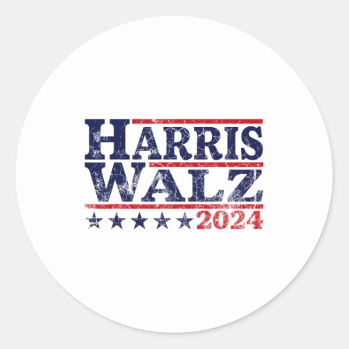 Walz 2024 Election Kamala Harris Tim Waltz 2024 14 Classic Round Sticker