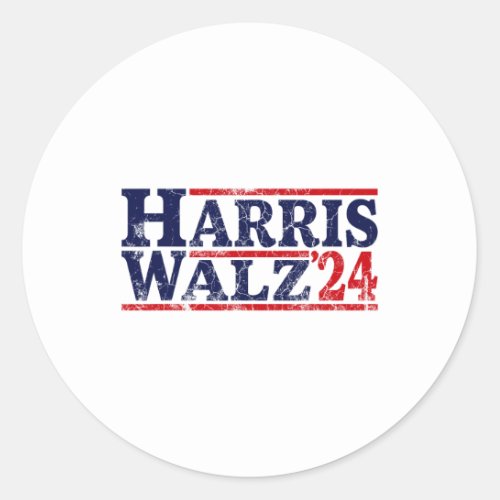 Walz 2024 Election Kamala Harris Tim Waltz 2024 16 Classic Round Sticker