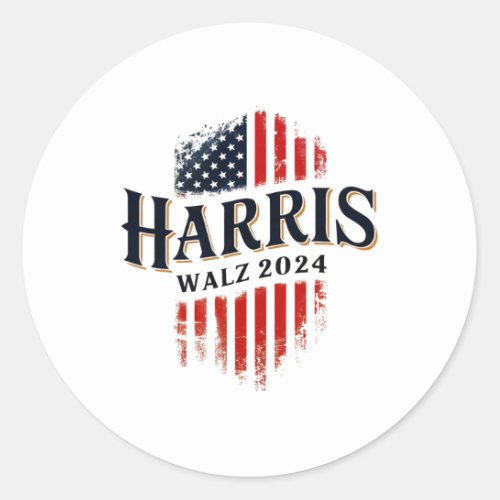 Walz 2024 Election Tim Walz Kamala Harris Vote Blu Classic Round Sticker