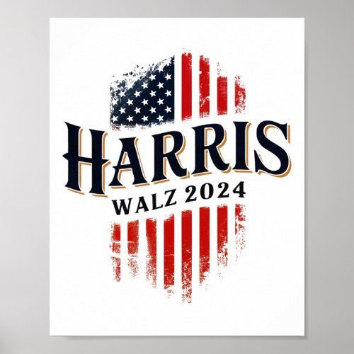 Walz 2024 Election Tim Walz Kamala Harris Vote Blu Poster