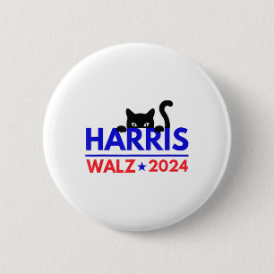Walz 2024 Funny Cat Election Kamala Harris Tim Wal Button