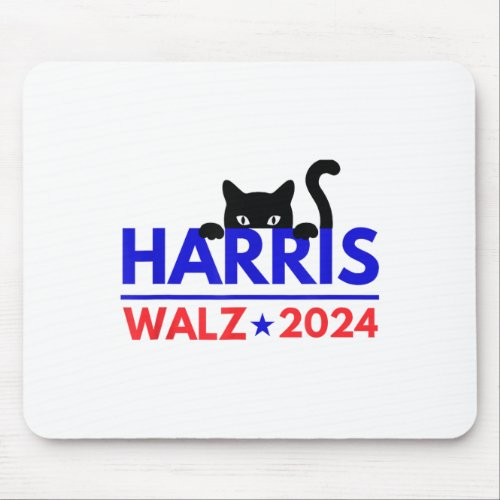 Walz 2024 Funny Cat Election Kamala Harris Tim Wal Mouse Pad