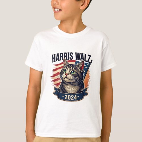 Walz 2024 Funny Cat Kamala Harris Tim Walz Waltz  T_Shirt