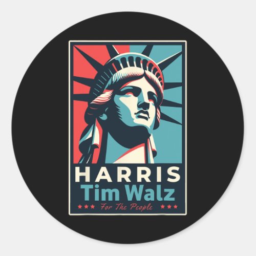 Walz 2024 Kamala Harris 2024 Tim Walz 2024 Usa  Classic Round Sticker