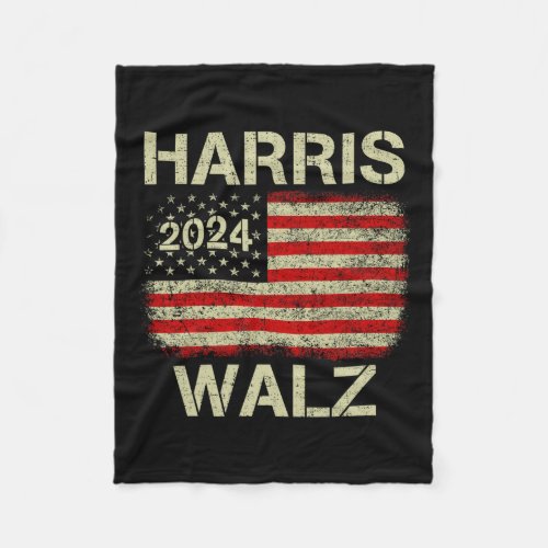 Walz 2024 Kamala Harris 2024 Tim Walz 2024 Usa Fla Fleece Blanket