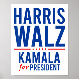 Walz 2024 Kamala Harris For President Tim Walz Poster