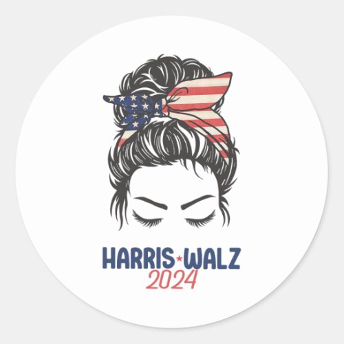 Walz 2024 Kamala Harris Tim Walz President Democra Classic Round Sticker