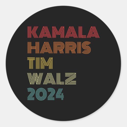 Walz 2024 Kamala Harris Tim Walz Waltz Vintage Sty Classic Round Sticker