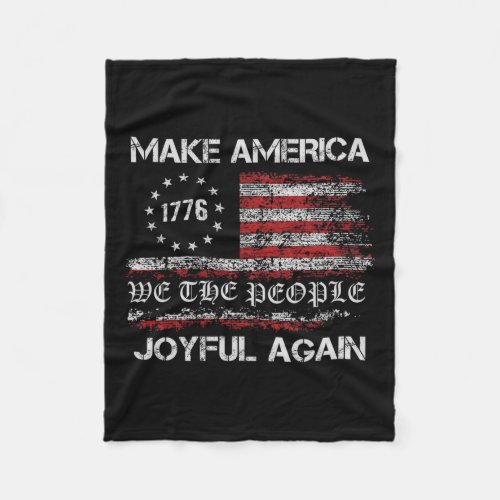 Walz 2024 Make America Joyful Again Vintage Usa Fl Fleece Blanket