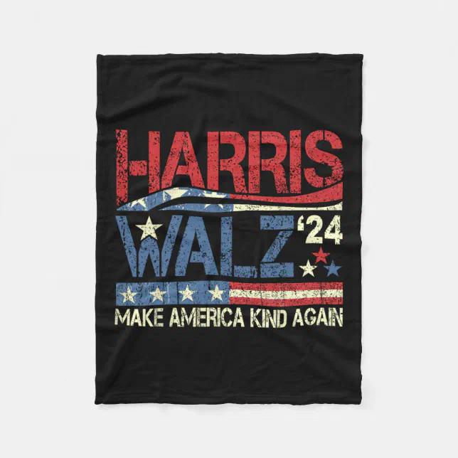 Walz 2024 Make America Kind Again Harris Waltz Quo Fleece Blanket Zazzle