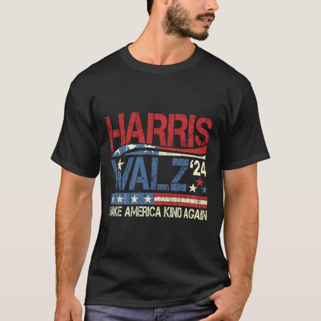 Walz 2024 Make America Kind Again Harris Waltz Quo T-Shirt (Front)