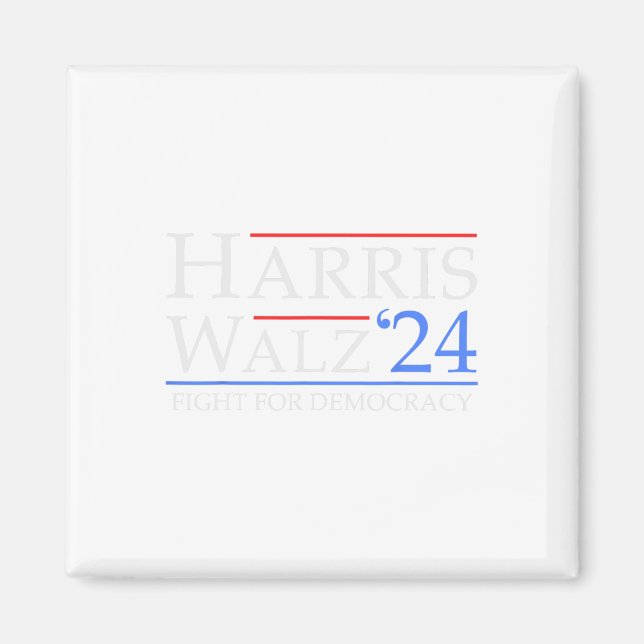 Walz 2024 Save Democracy 2024 Election Funny Harri Magnet (Front)