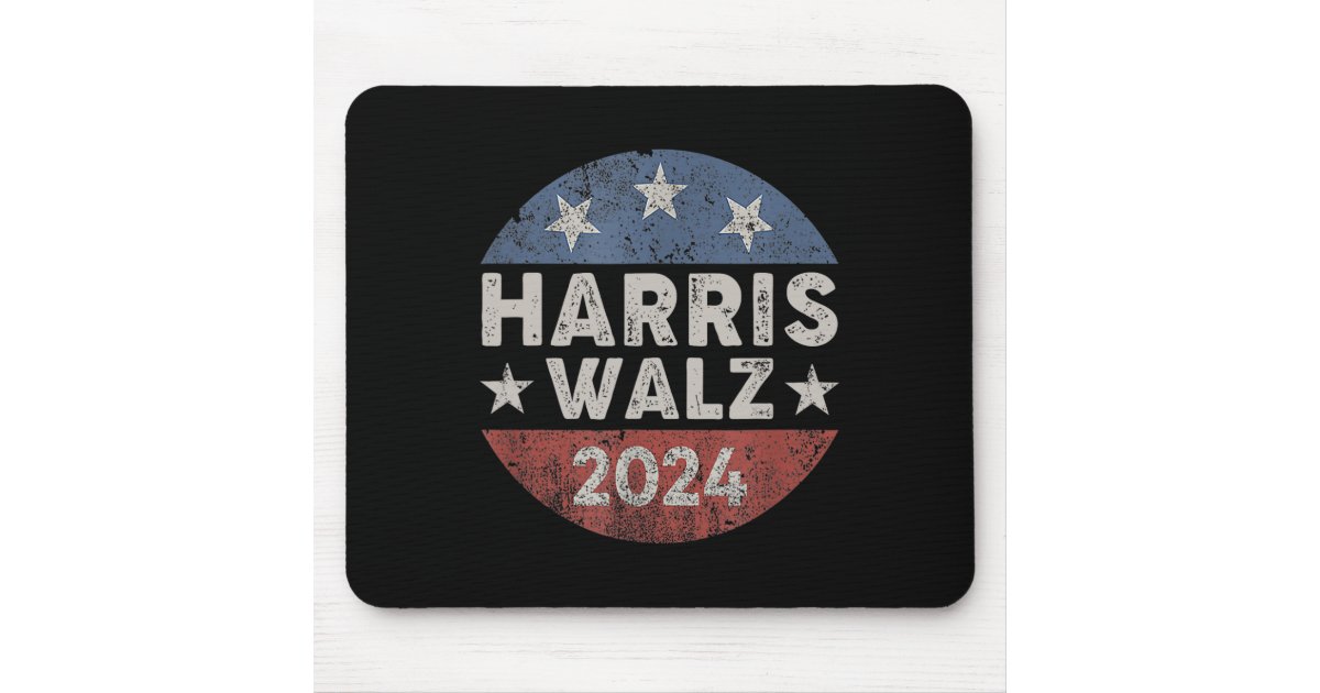 Walz 2024 Vintage Button Kamala Harris Tim Walz Mouse Pad | Zazzle