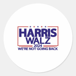 Walz 2024 We're Not Going Back Kamala Harris Vp Wa Classic Round Sticker