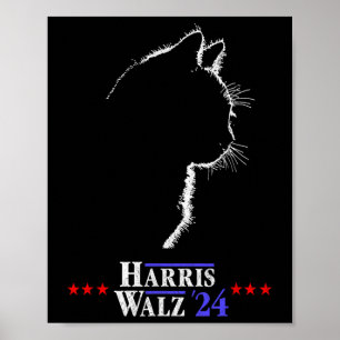 Walz Shirt Cat Ladies For Harris Kamala Walz Shirt Poster